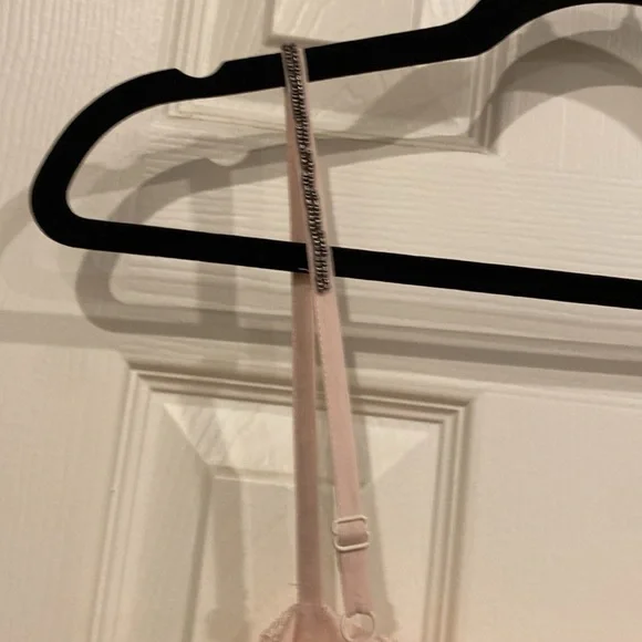 Beautiful Pink Layered Lace Mini DressBlack. Adjustable straps w/Beading detail - Picture 7 of 13